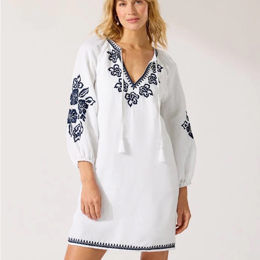 NWT Tommy Bahama White and Blue St Lucia Embroidered tunic / dress